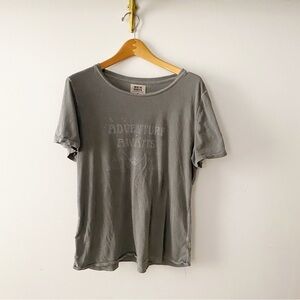 Anthropologie Gray Adventure Awaits Graphic Tee